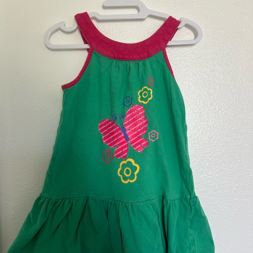 Vtg Circo Green and Pink Butterfly Dress